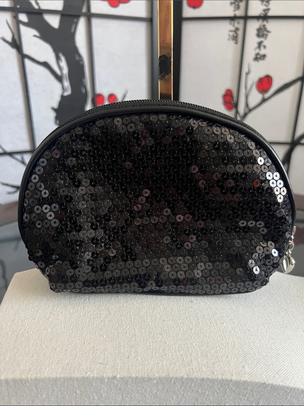 CVS Black Sequin Women’s Cosmetic Pouch